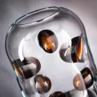 Foukaná skleněná váza Murano s barevnými detaily vyrobená v Itálii - Trapani Viadurini