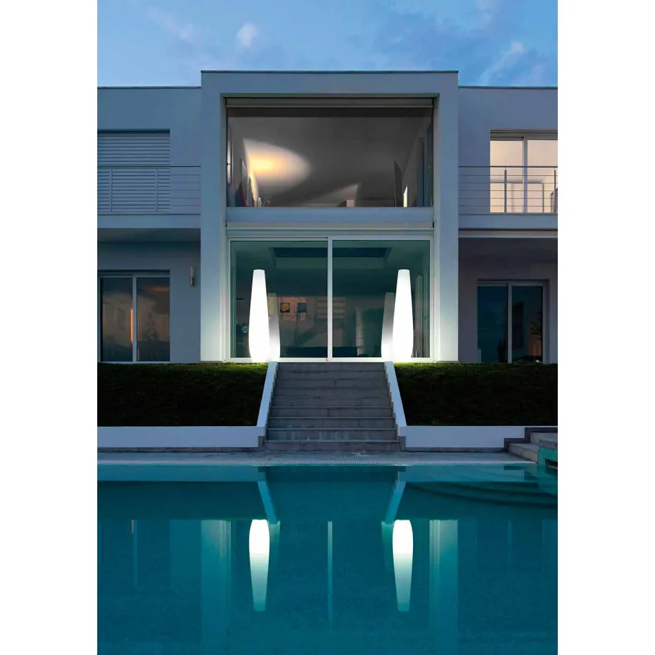 Venkovní světelná váza s LED světlem z polyethylenu vyrobená v Itálii - Nadai Viadurini