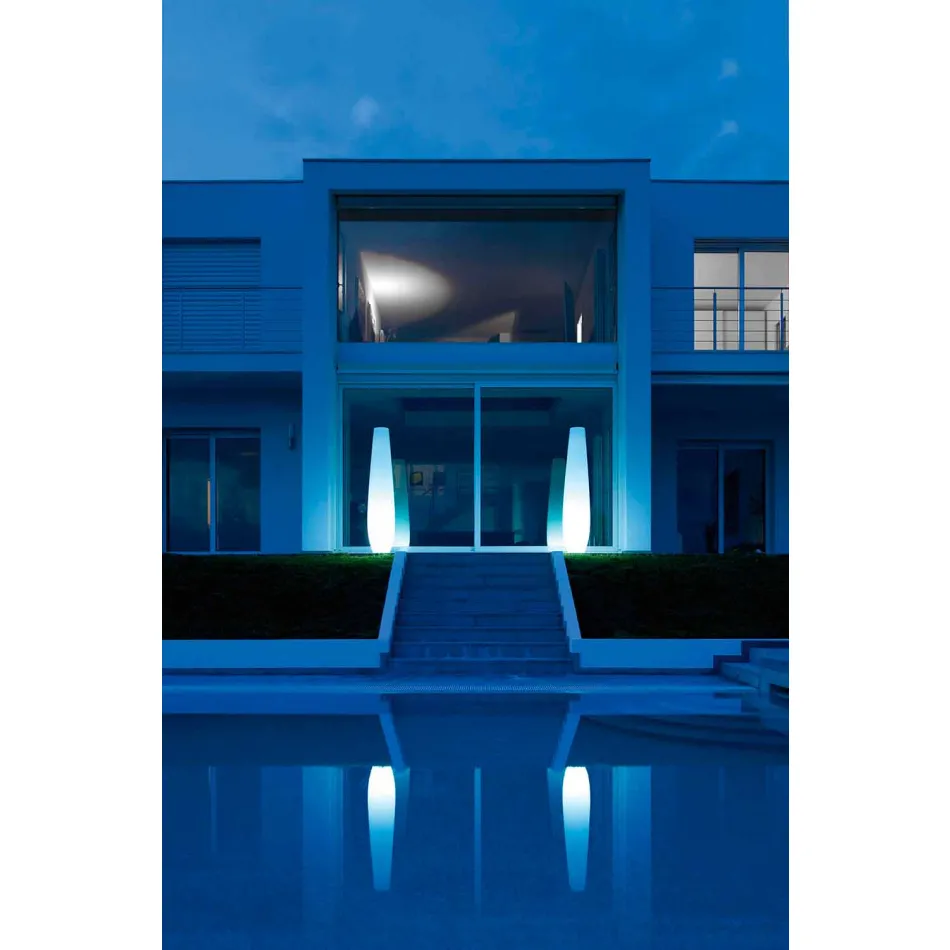 Venkovní světelná váza s LED světlem z polyethylenu vyrobená v Itálii - Nadai Viadurini