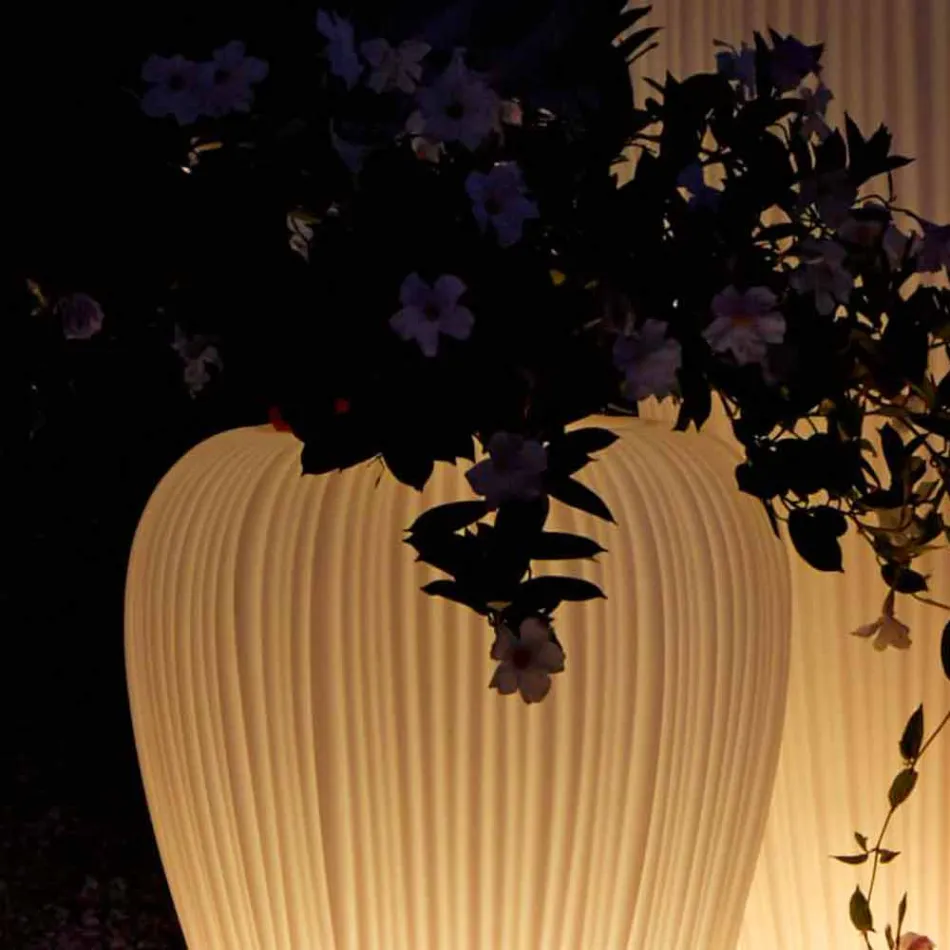 Světelná venkovní váza s moderním designem z polyethylenu, 2 kusy - kůže od Myyour Viadurini