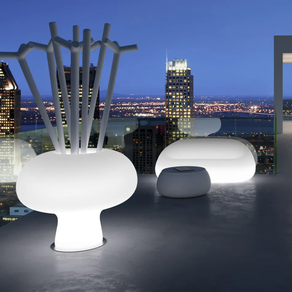 Venkovní světelná váza z polyetylenu s LED světlem vyrobena v Itálii - Boba Viadurini