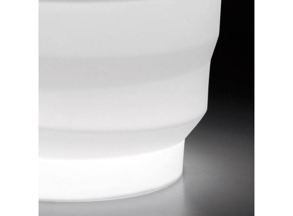 Světlá polyetylenová zahradní váza s LED Made in Italy - Poldo Viadurini