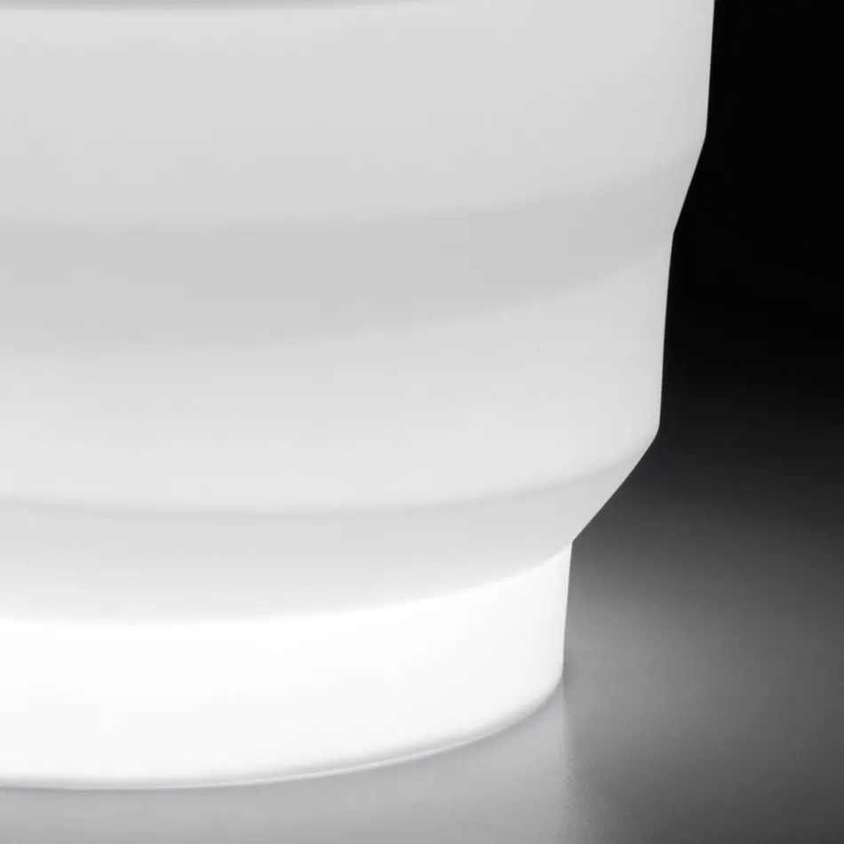 Světlá polyetylenová zahradní váza s LED Made in Italy - Poldo Viadurini