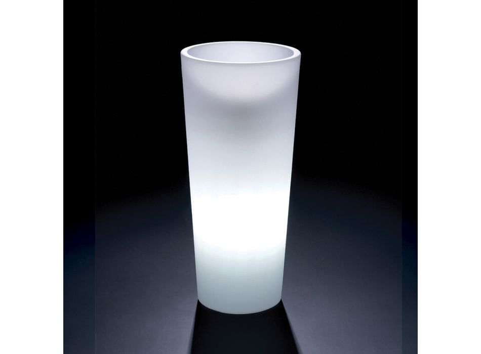Vysoká pokojová váza z bílého polyetylenu Made in Italy - Devid Viadurini