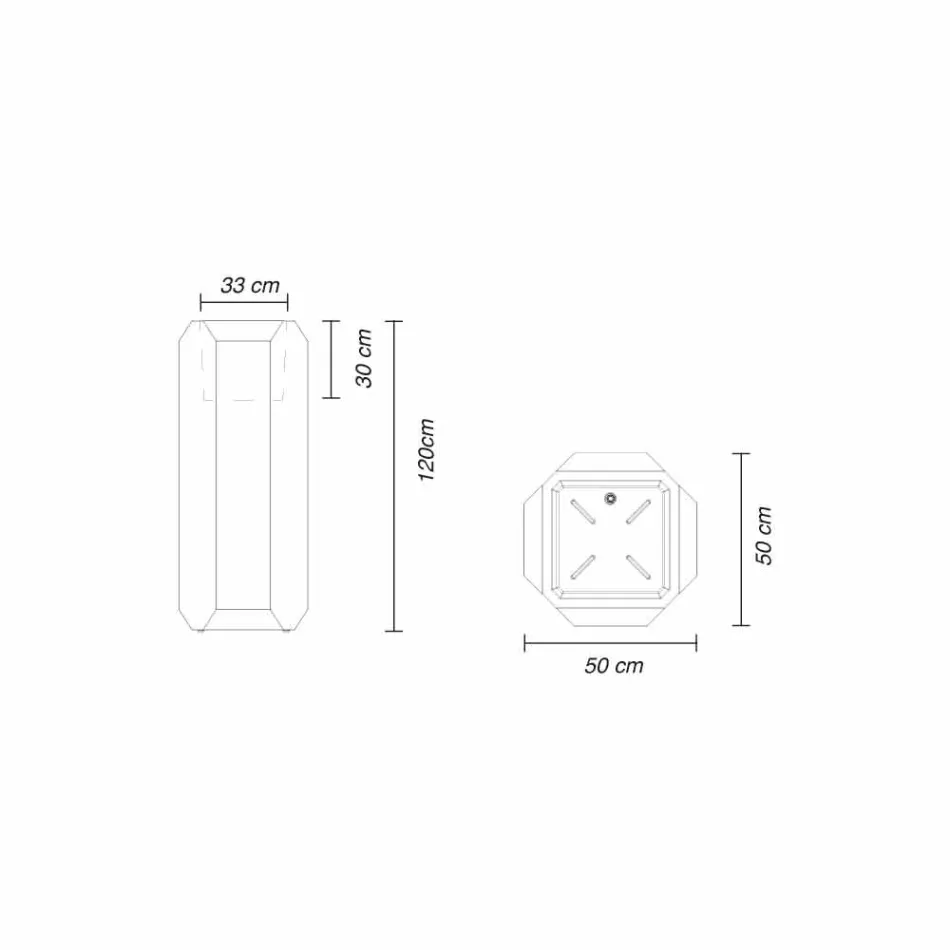 Světelná váza z plastu pro venkovní nebo vnitřní použití, 3 rozměry - Gem od Myyour Viadurini