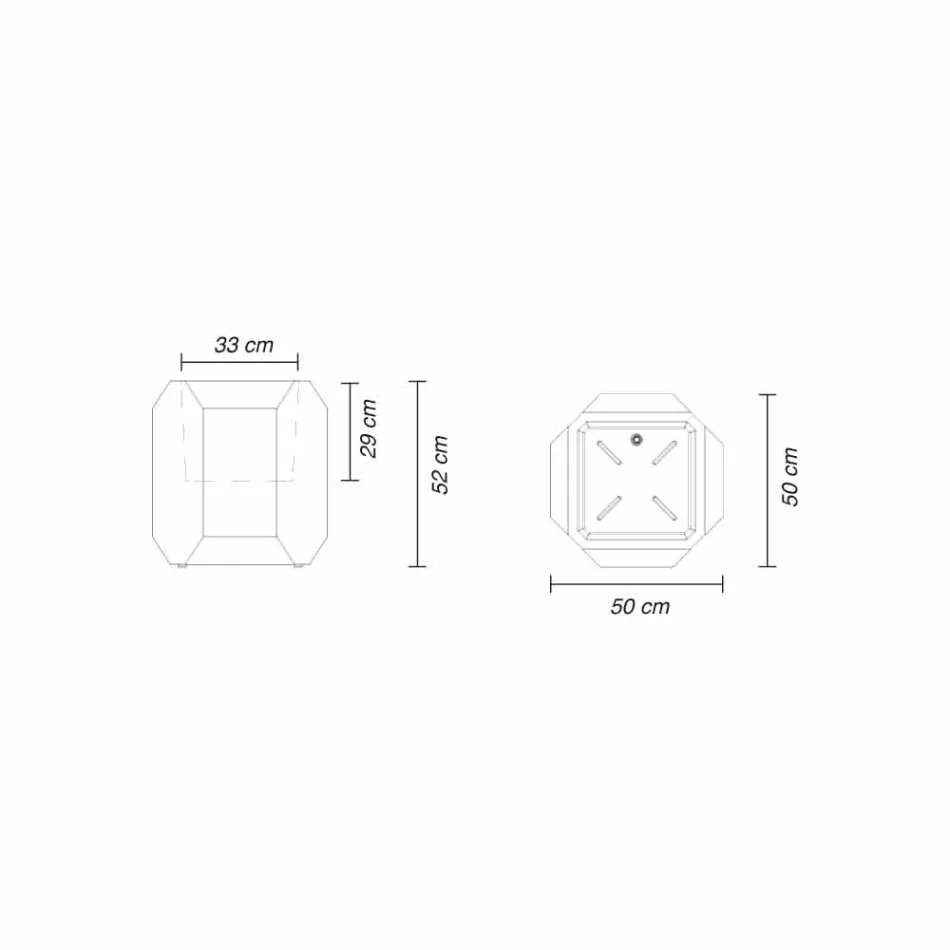 Světelná váza z plastu pro venkovní nebo vnitřní použití, 3 rozměry - Gem od Myyour Viadurini