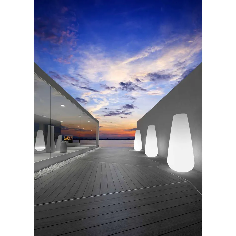 Světelná váza pro venkovní design z polyethylenu vyrobená v Itálii - Menea Viadurini