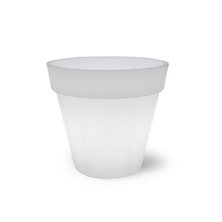 Světlá váza pro venkovní použití v bílém polyetylenu Made in Italy - Taralla Viadurini