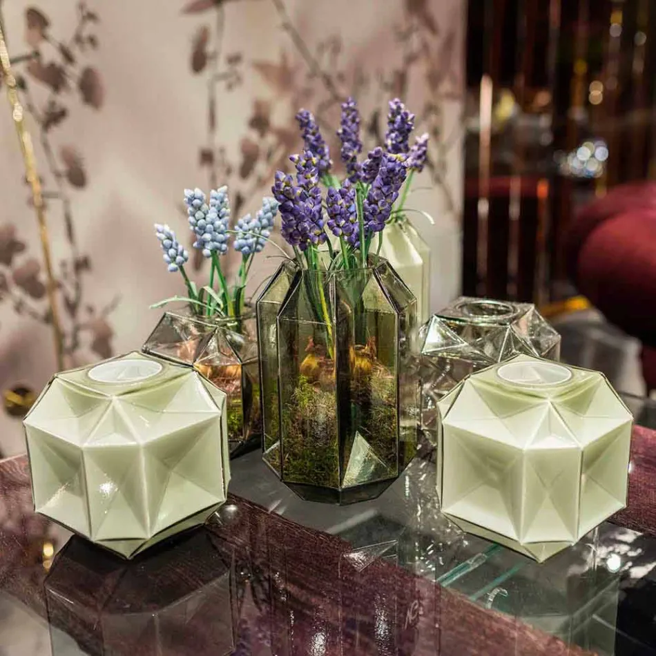 Moderní vnitřní skleněná váza vyrobená ručně v Itálii - orel Viadurini