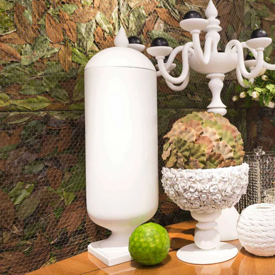 Moderní ručně vyráběná bílá keramická váza vyrobená v Itálii - Chantal Viadurini