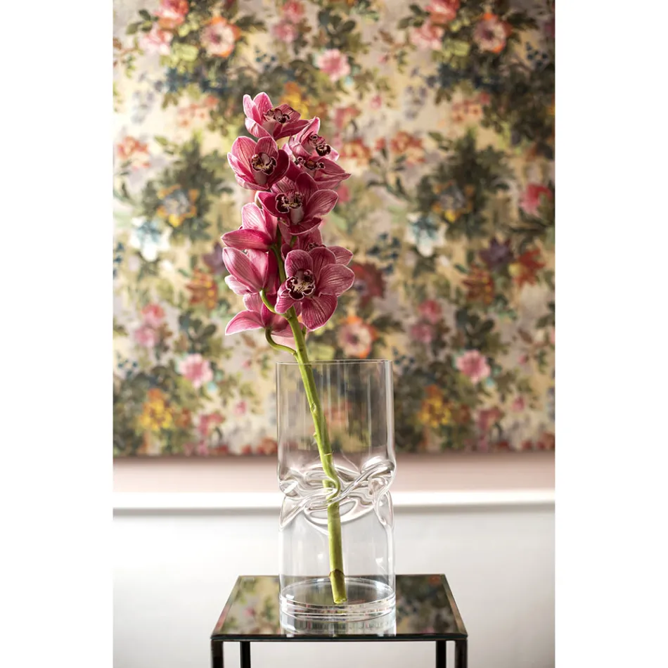 Moderní kroucená akrylová křišťálová váza Různé povrchové úpravy - Cigareta Viadurini