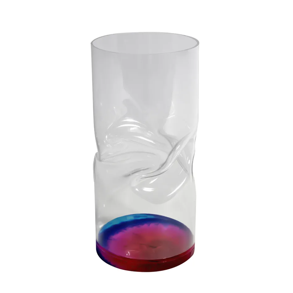 Moderní kroucená akrylová křišťálová váza Různé povrchové úpravy - Cigareta Viadurini