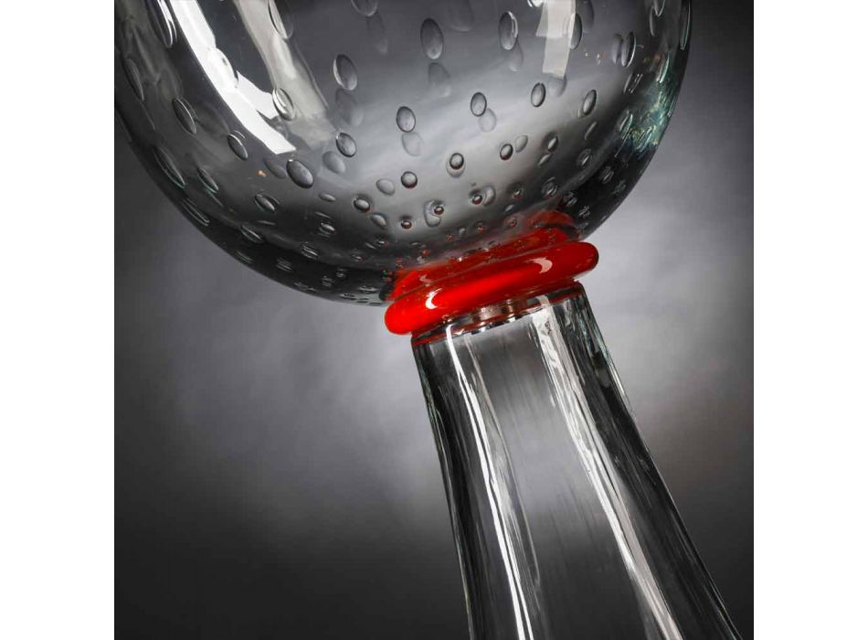 Moderní transparentní foukaná váza ze skla Murano vyrobená v Itálii - Copernicus Viadurini