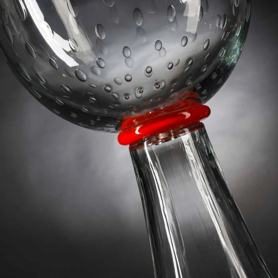 Moderní transparentní foukaná váza ze skla Murano vyrobená v Itálii - Copernicus Viadurini