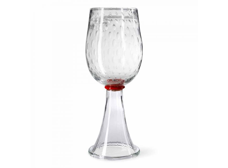 Moderní transparentní foukaná váza ze skla Murano vyrobená v Itálii - Copernicus Viadurini