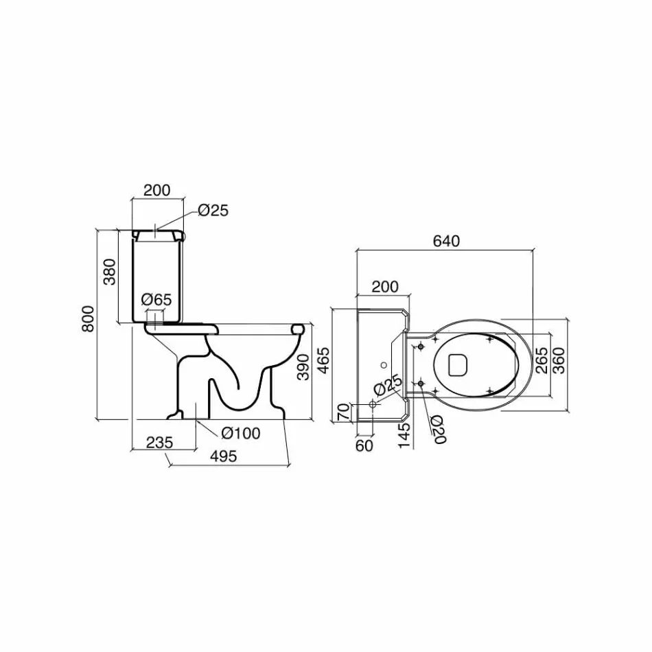 Klasická designová váza Monoblock v bílé keramice Vyrobeno v Itálii - Marwa Viadurini