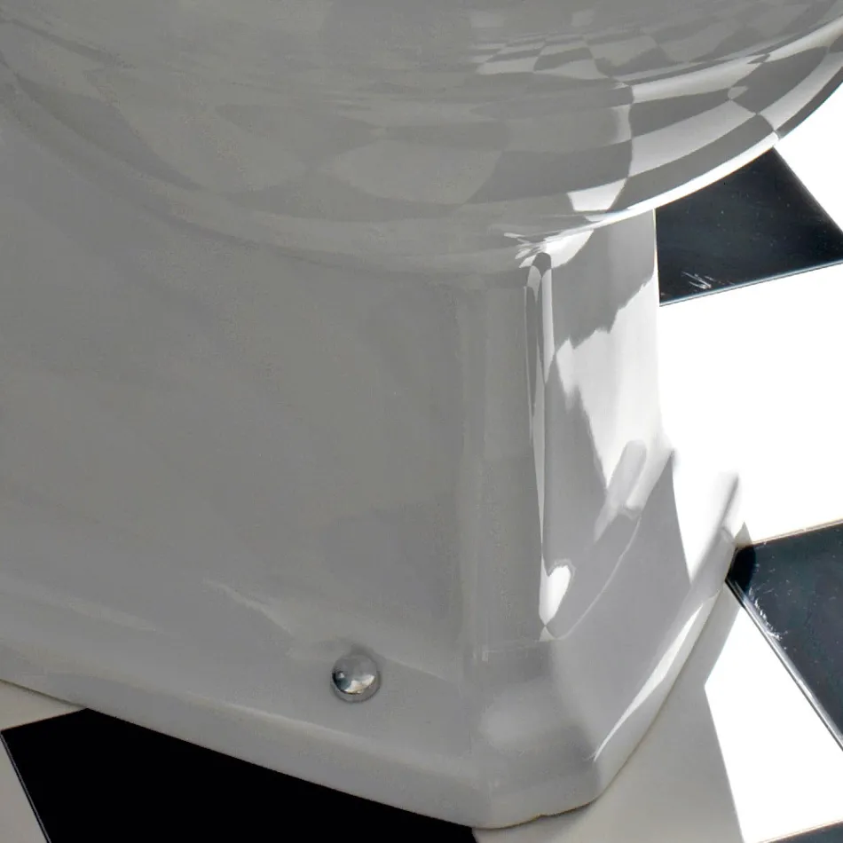 Klasická designová váza Monoblock v bílé keramice Vyrobeno v Itálii - Marwa Viadurini