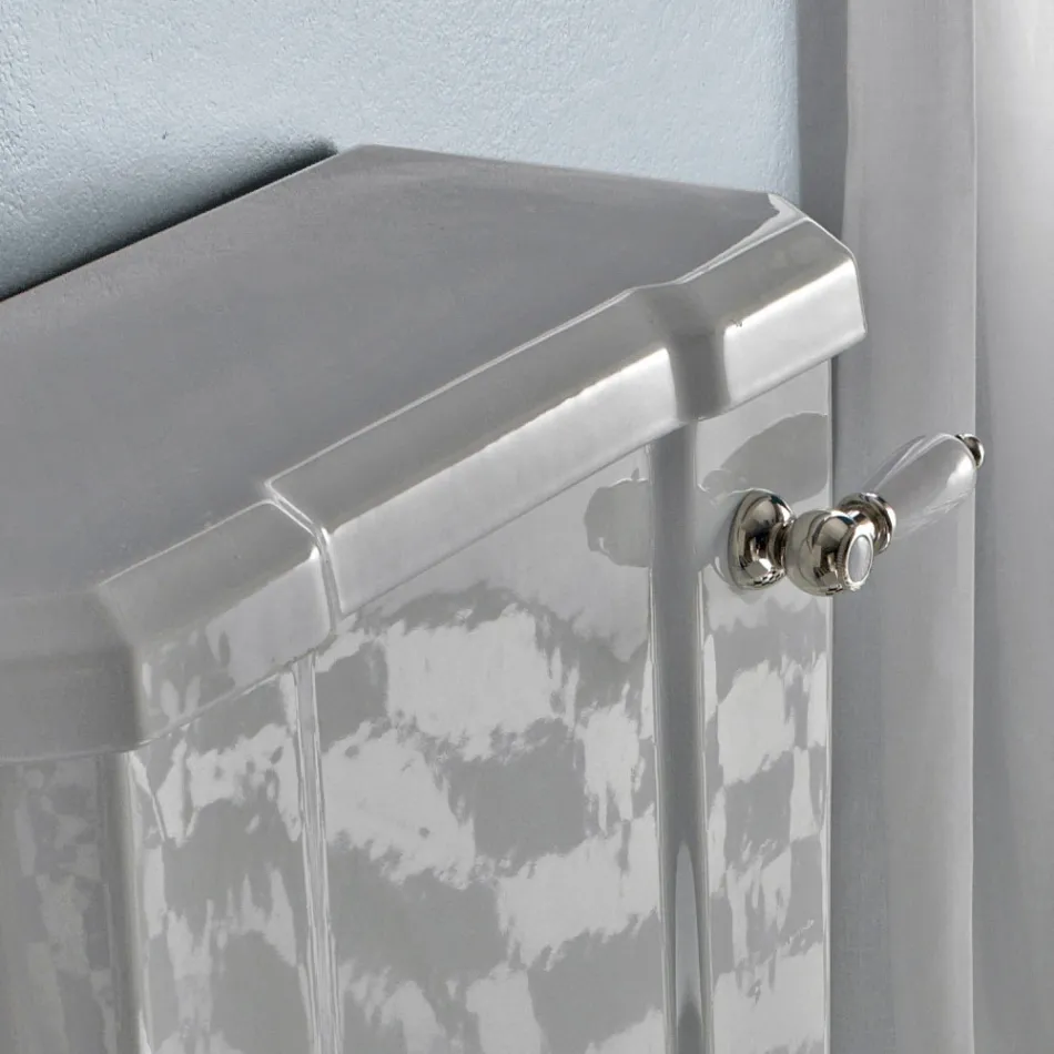 Klasická designová váza Monoblock v bílé keramice Vyrobeno v Itálii - Marwa Viadurini