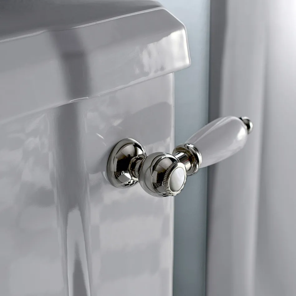 Klasická designová váza Monoblock v bílé keramice Vyrobeno v Itálii - Marwa Viadurini