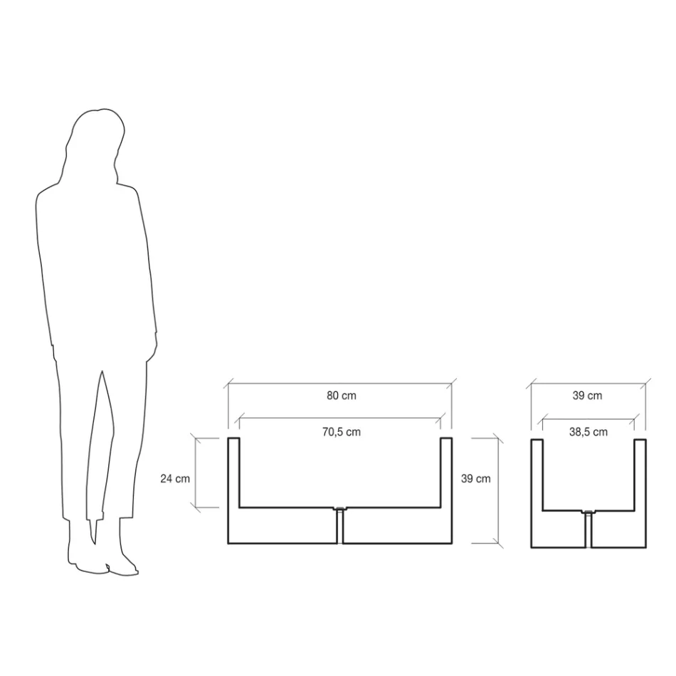 Květináč nebo barevný rozdělovač pro venkovní 3 rozměry Made in Italy - Rostliny Viadurini