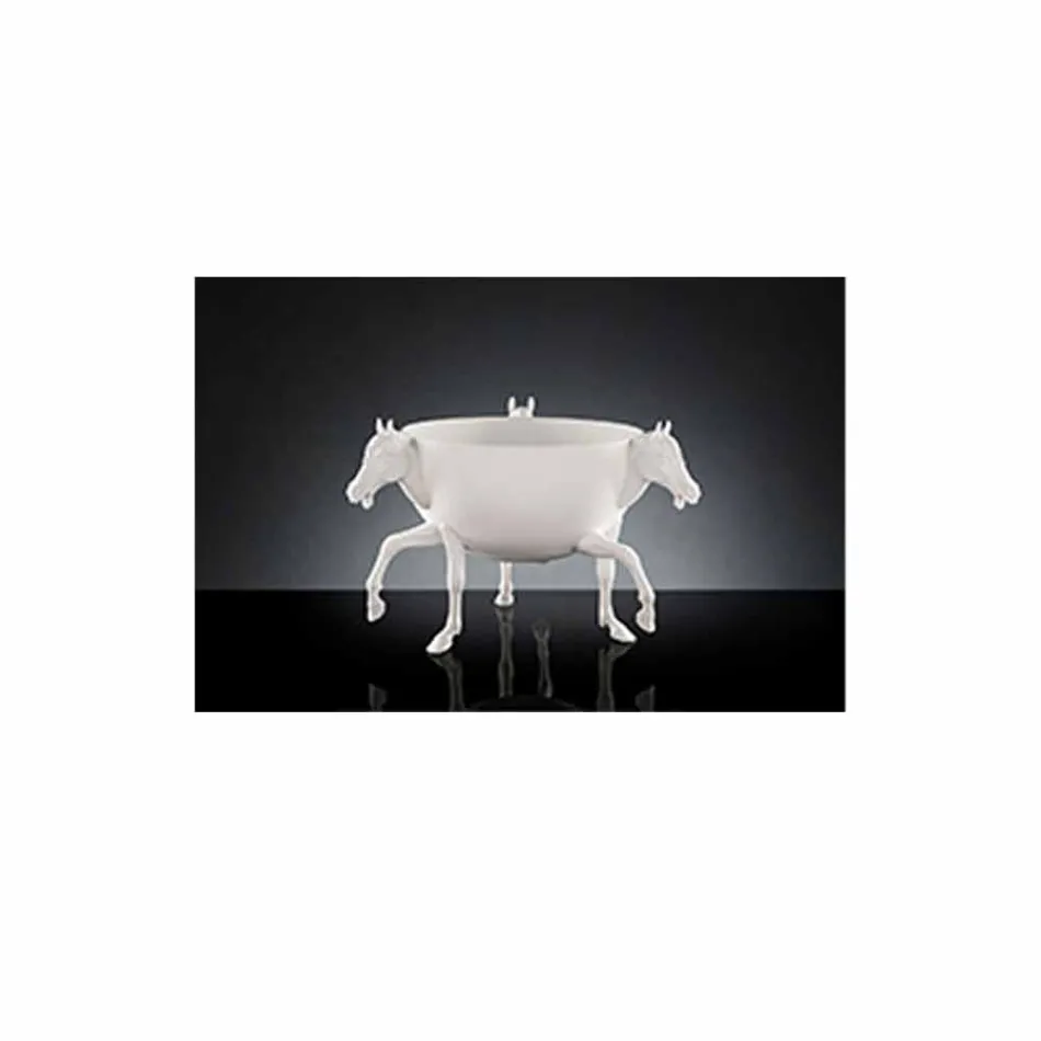 Okrasná váza pro interiér v bílém keramickém nebo 24k zlatě vyrobená v Itálii - Jacky Viadurini