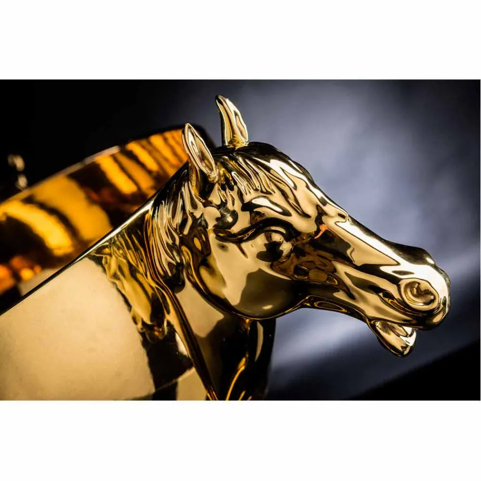 Okrasná váza pro interiér v bílém keramickém nebo 24k zlatě vyrobená v Itálii - Jacky Viadurini