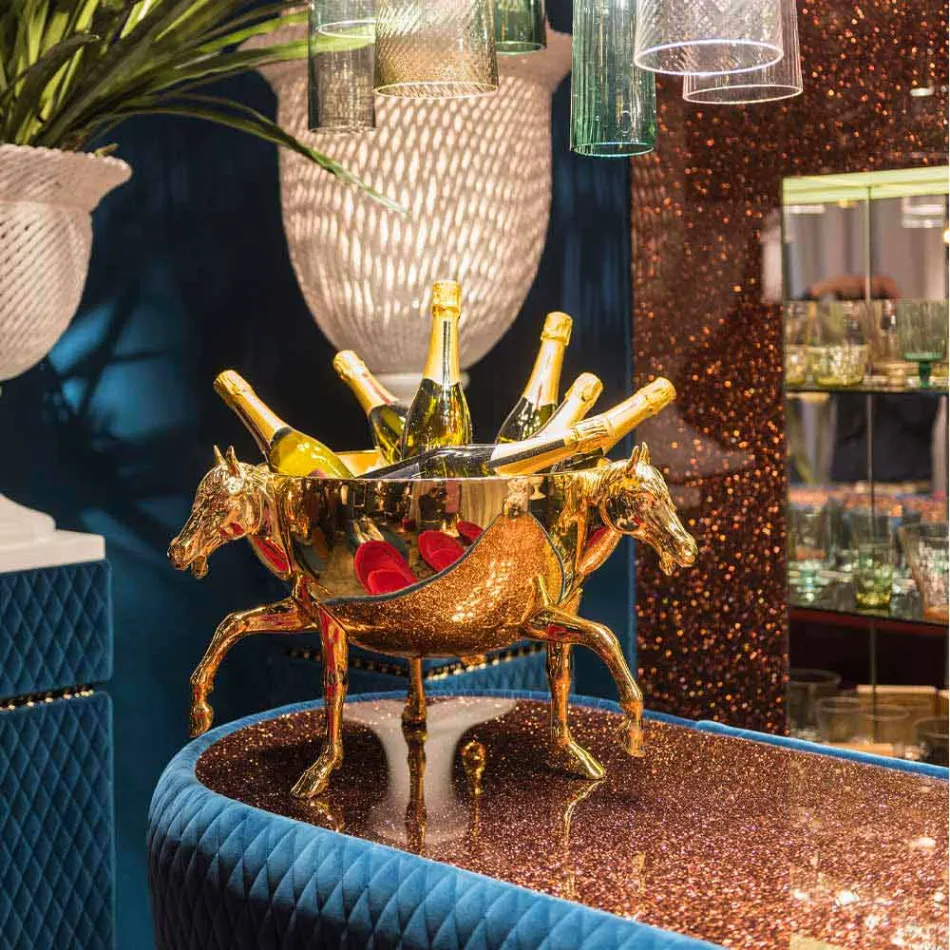 Okrasná váza pro interiér v bílém keramickém nebo 24k zlatě vyrobená v Itálii - Jacky Viadurini