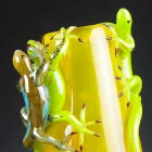 Okrasná váza z barevného skla, ručně vyráběná v Itálii - Geco Viadurini