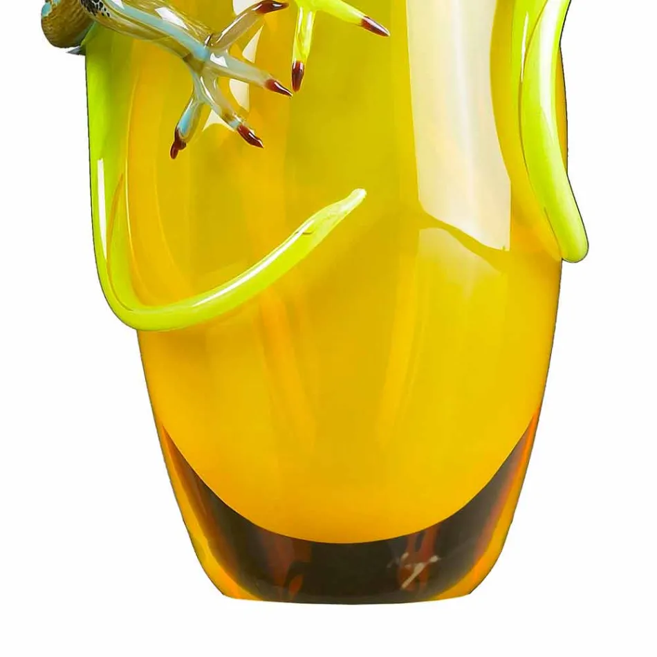 Okrasná váza z barevného skla, ručně vyráběná v Itálii - Geco Viadurini