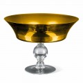 Okrasná váza ve zlatě a průhledné foukané sklo vyrobené v Itálii - Delfino