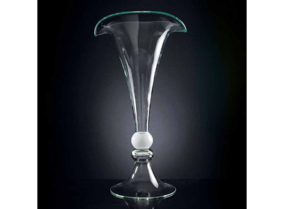 Okrasná skleněná váza s bílou koulí vyrobená v Itálii - Vanissa Viadurini