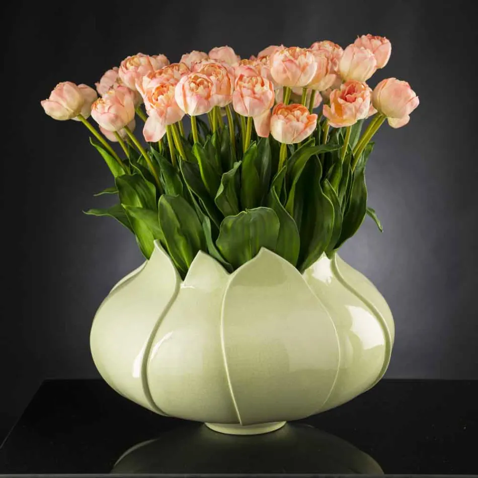 Moderní okrasná váza v barevné keramické ručně vyrobené v Itálii - Onyx Viadurini