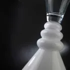 Váza z bílého a průhledného skla vyrobená v Itálii - Aramis Viadurini