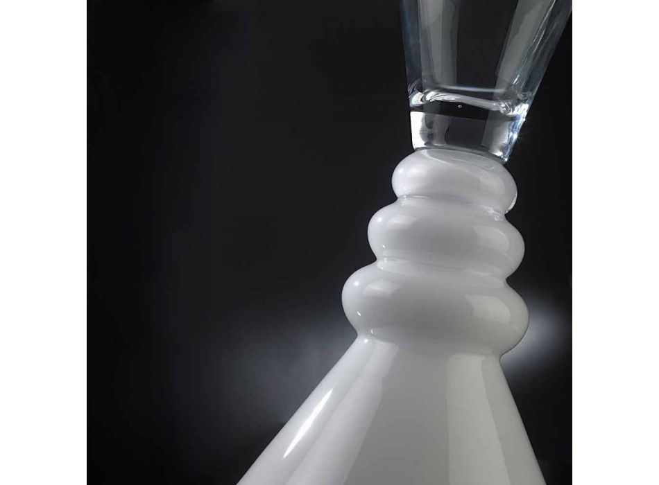 Váza z bílého a průhledného skla vyrobená v Itálii - Aramis Viadurini