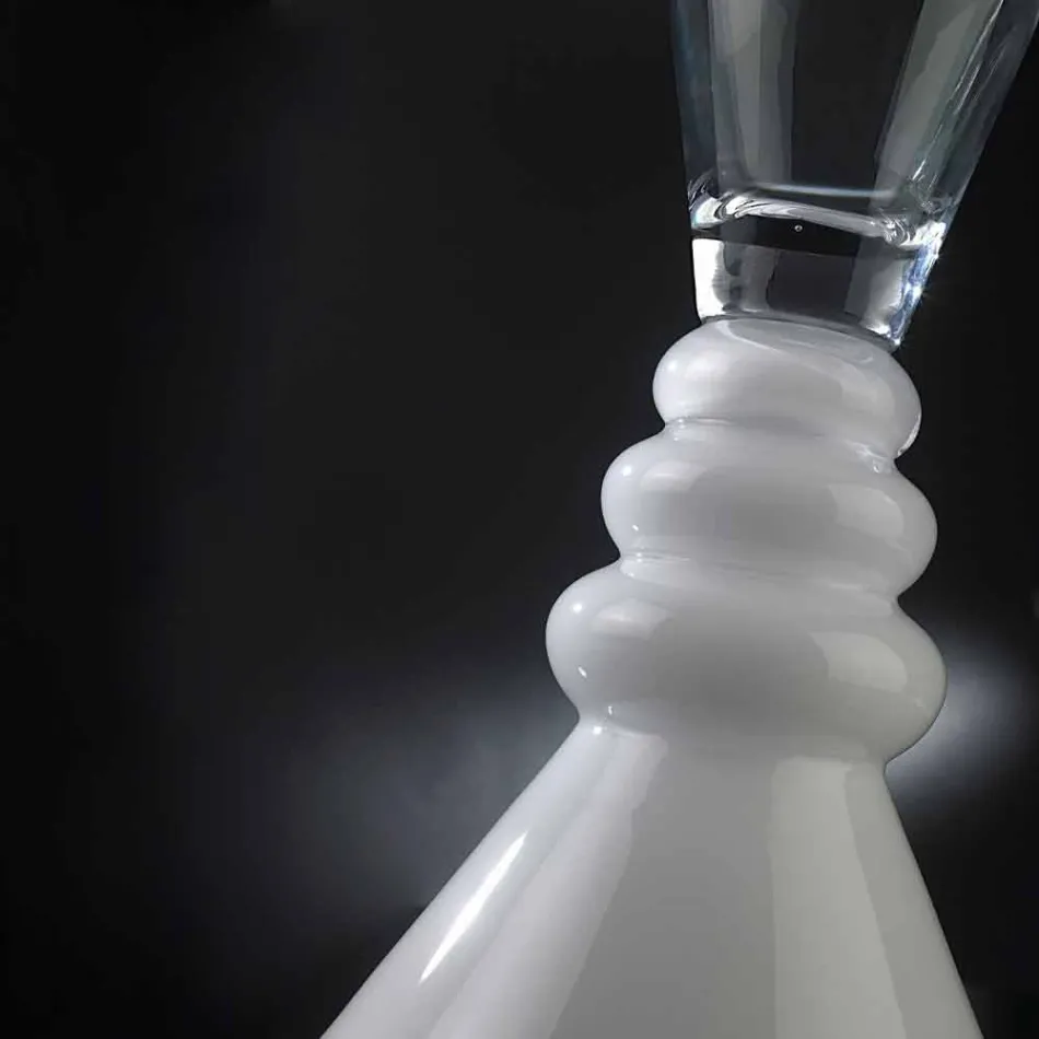 Váza z bílého a průhledného skla vyrobená v Itálii - Aramis Viadurini