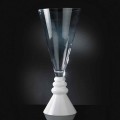 Váza z bílého a průhledného skla vyrobená v Itálii - Aramis