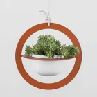 Závěsná váza na květiny z oceli a keramiky vyrobená v Itálii - Leotta Viadurini