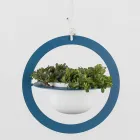 Závěsná váza na květiny z oceli a keramiky vyrobená v Itálii - Leotta Viadurini