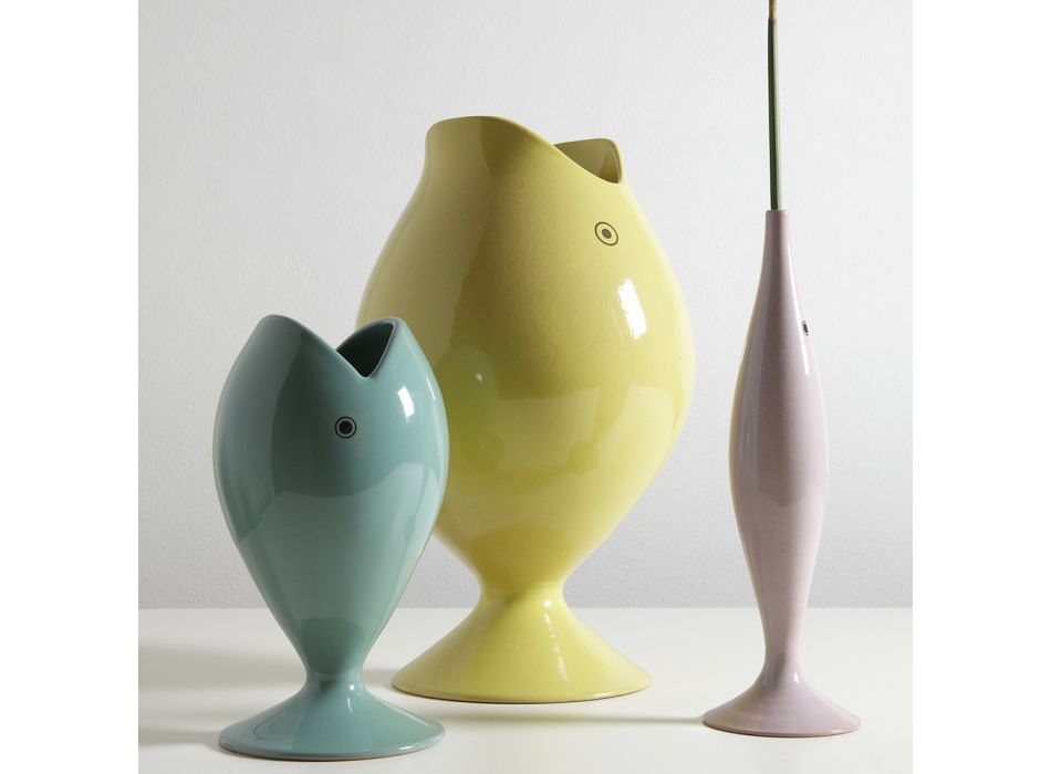 Moderní řemeslná keramická váza vyrobená v Itálii - pražma Viadurini