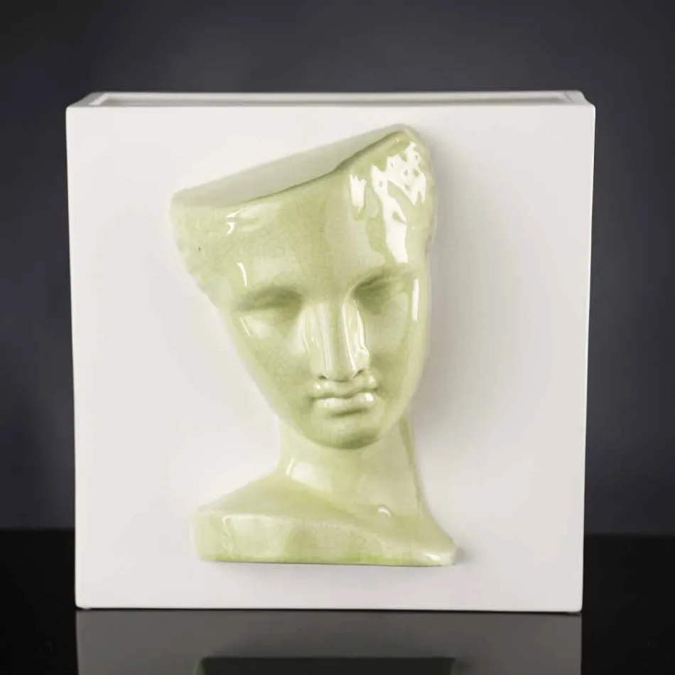 Moderní obdélníková váza v barevné keramické ručně vyrobené v Itálii - Lucas Viadurini