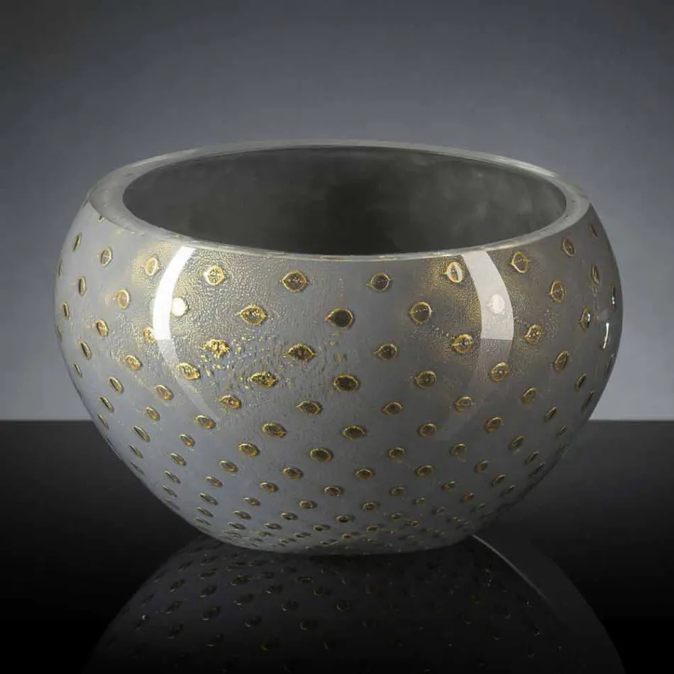 Kulatá vnitřní váza z barevného skla Murano vyrobená v Itálii - Asper Viadurini