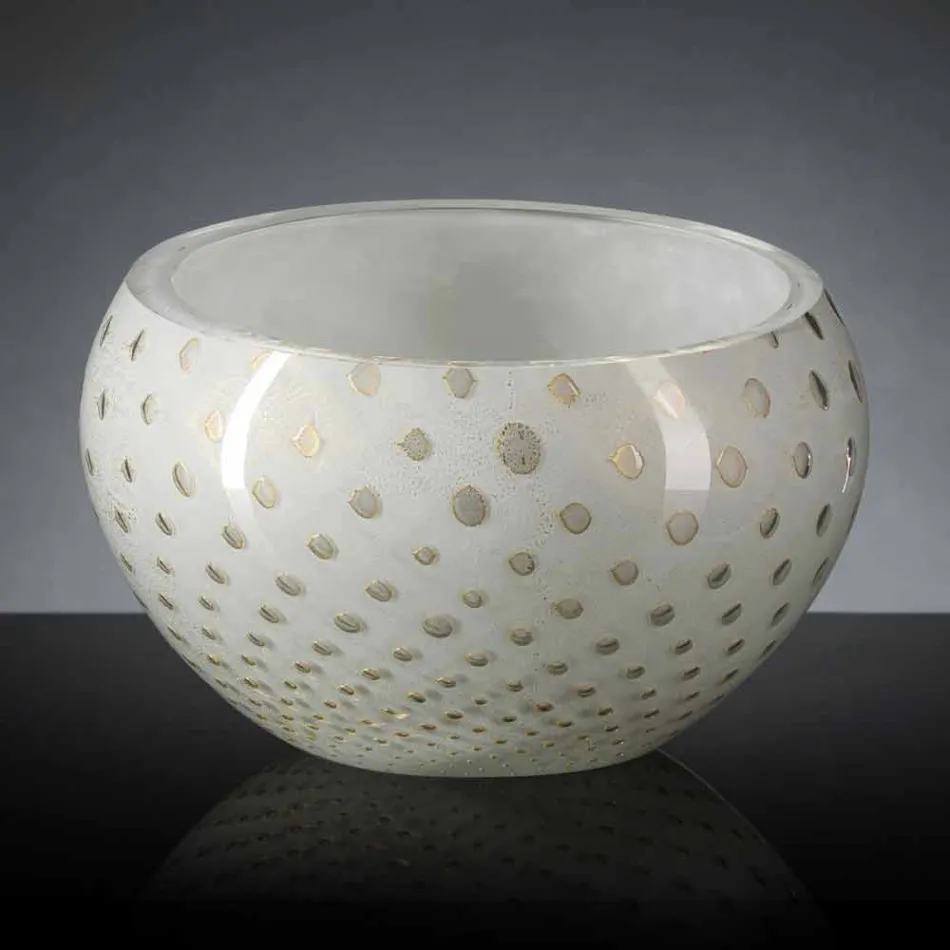 Kulatá vnitřní váza z barevného skla Murano vyrobená v Itálii - Asper Viadurini