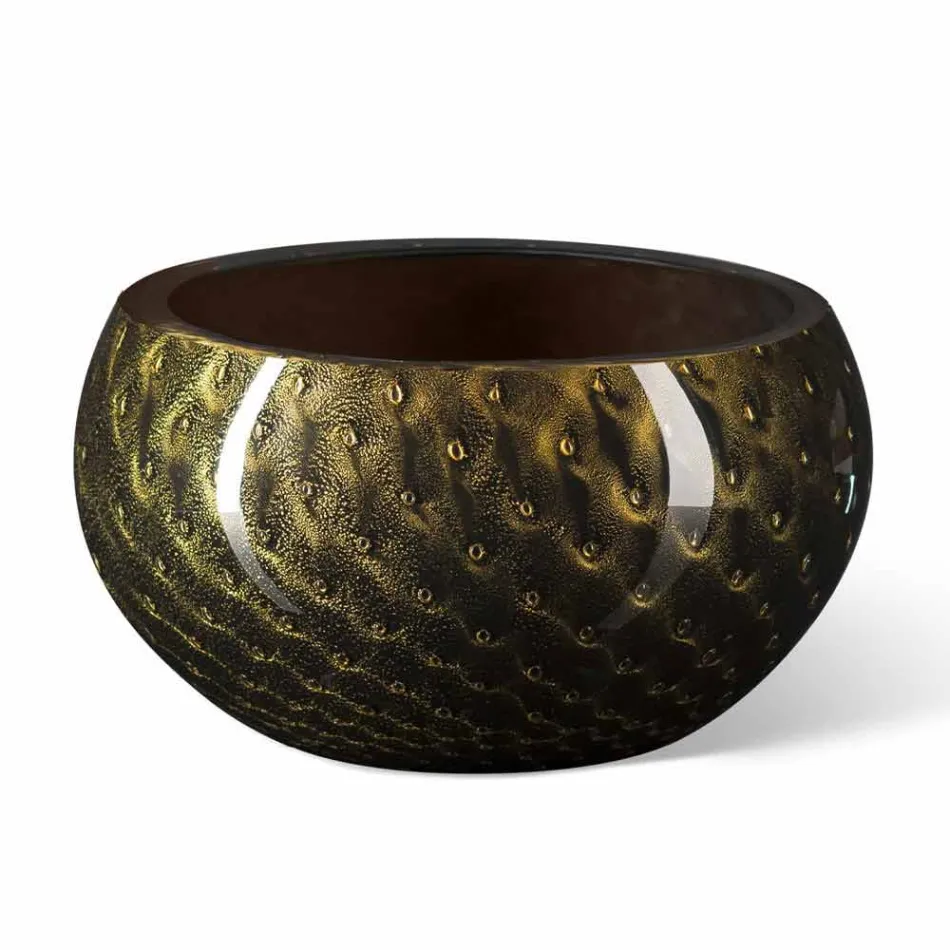 Kulatá vnitřní váza z barevného skla Murano vyrobená v Itálii - Asper Viadurini