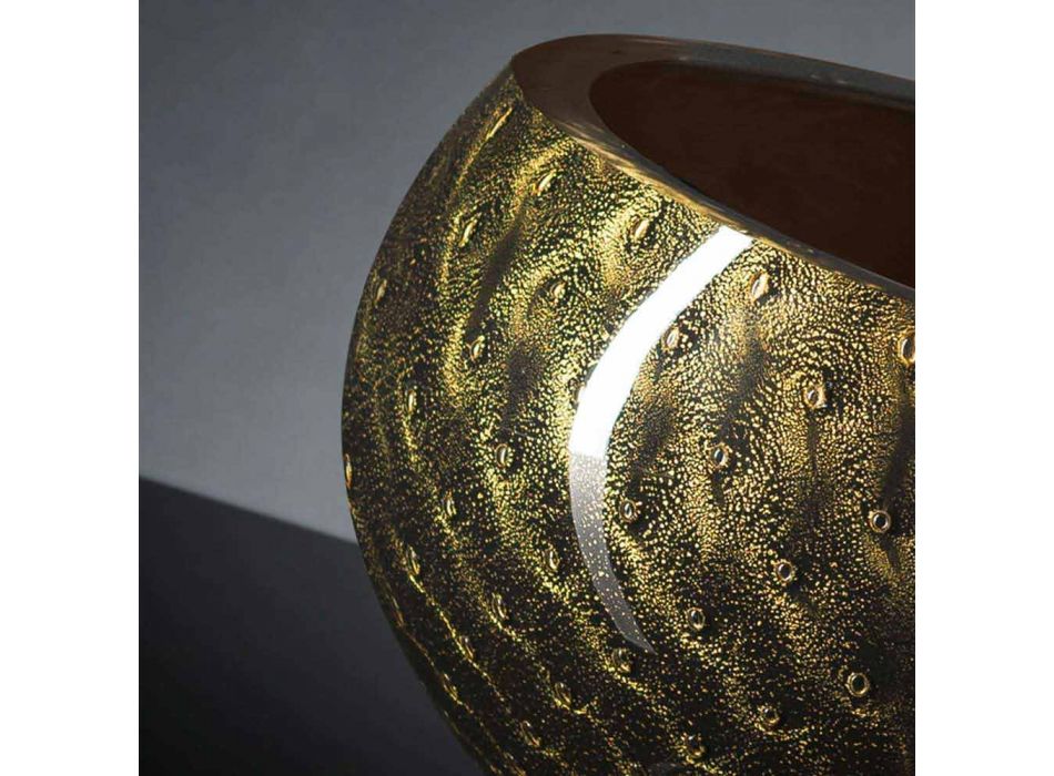 Kulatá vnitřní váza z barevného skla Murano vyrobená v Itálii - Asper Viadurini