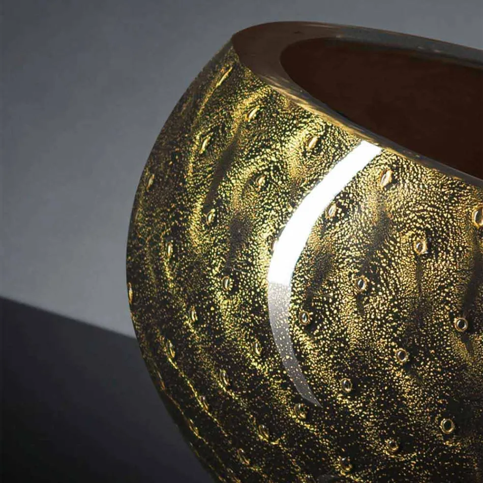 Kulatá vnitřní váza z barevného skla Murano vyrobená v Itálii - Asper Viadurini