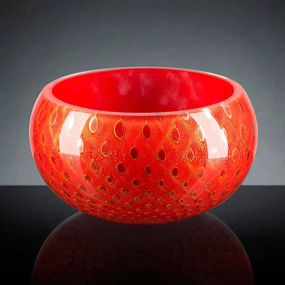 Kulatá vnitřní váza z barevného skla Murano vyrobená v Itálii - Asper Viadurini