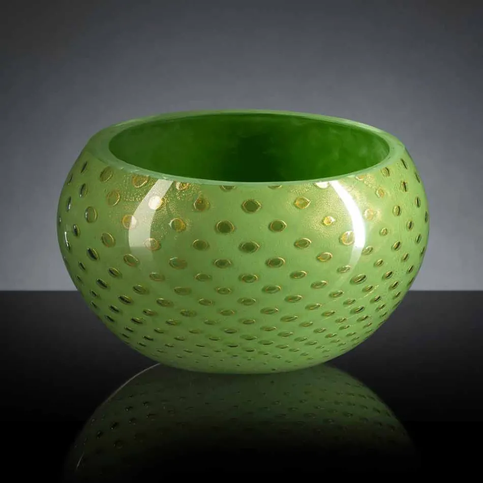 Kulatá vnitřní váza z barevného skla Murano vyrobená v Itálii - Asper Viadurini