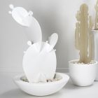 Kulatá váza v bílém polyetylenovém designu Made in Italy - Milek Viadurini