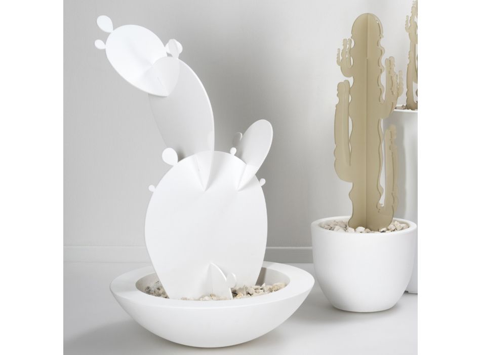 Kulatá váza v bílém polyetylenovém designu Made in Italy - Milek Viadurini