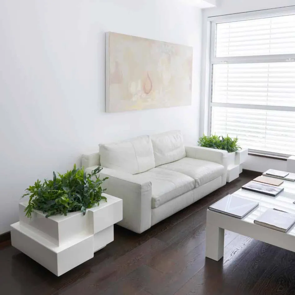 Váza na kolečkách černá, bílá Slide Cubic Yo nepravidelná moderní vyrobená v Itálii Viadurini